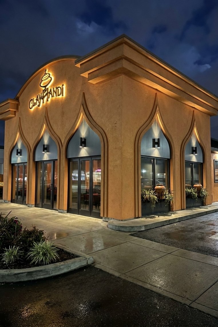 Clay Handi restaurant exterior lit up at night on Delaware Avenue in Buffalo, New York
